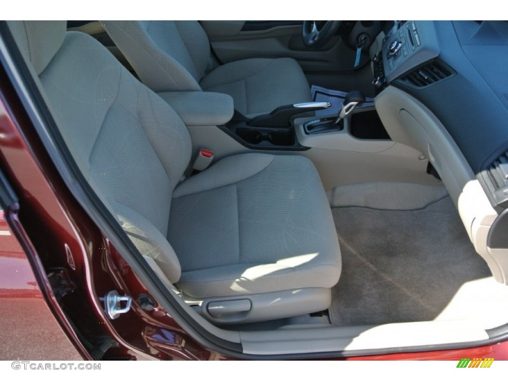 2012 Civic EX Sedan - Crimson Pearl / Beige photo #18