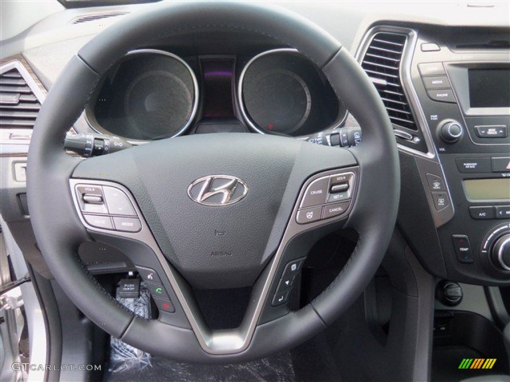 2013 Hyundai Santa Fe Limited Black Steering Wheel Photo #81098993