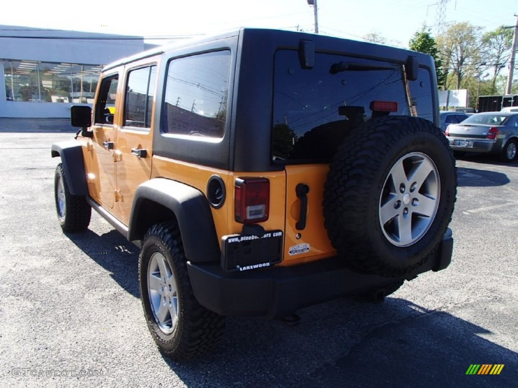 2012 Wrangler Unlimited Rubicon 4x4 - Dozer Yellow / Black photo #6