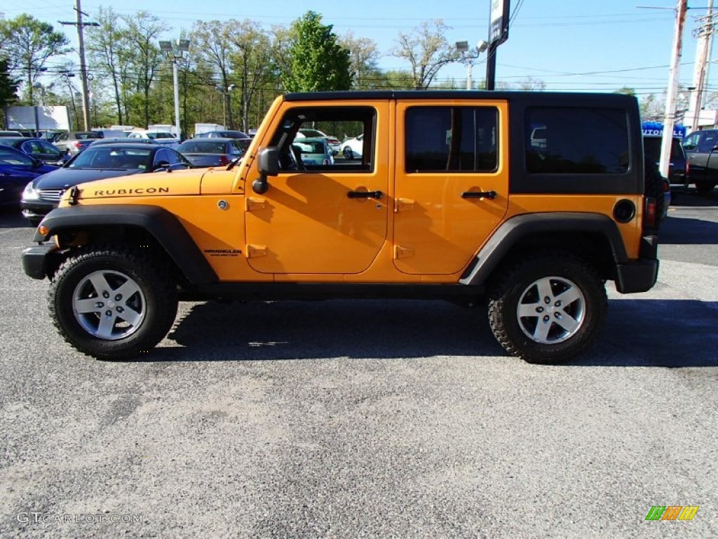 2012 Wrangler Unlimited Rubicon 4x4 - Dozer Yellow / Black photo #9