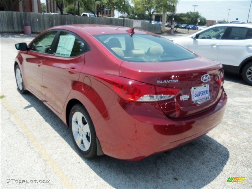 2013 Elantra GLS - Sparkling Ruby / Beige photo #5