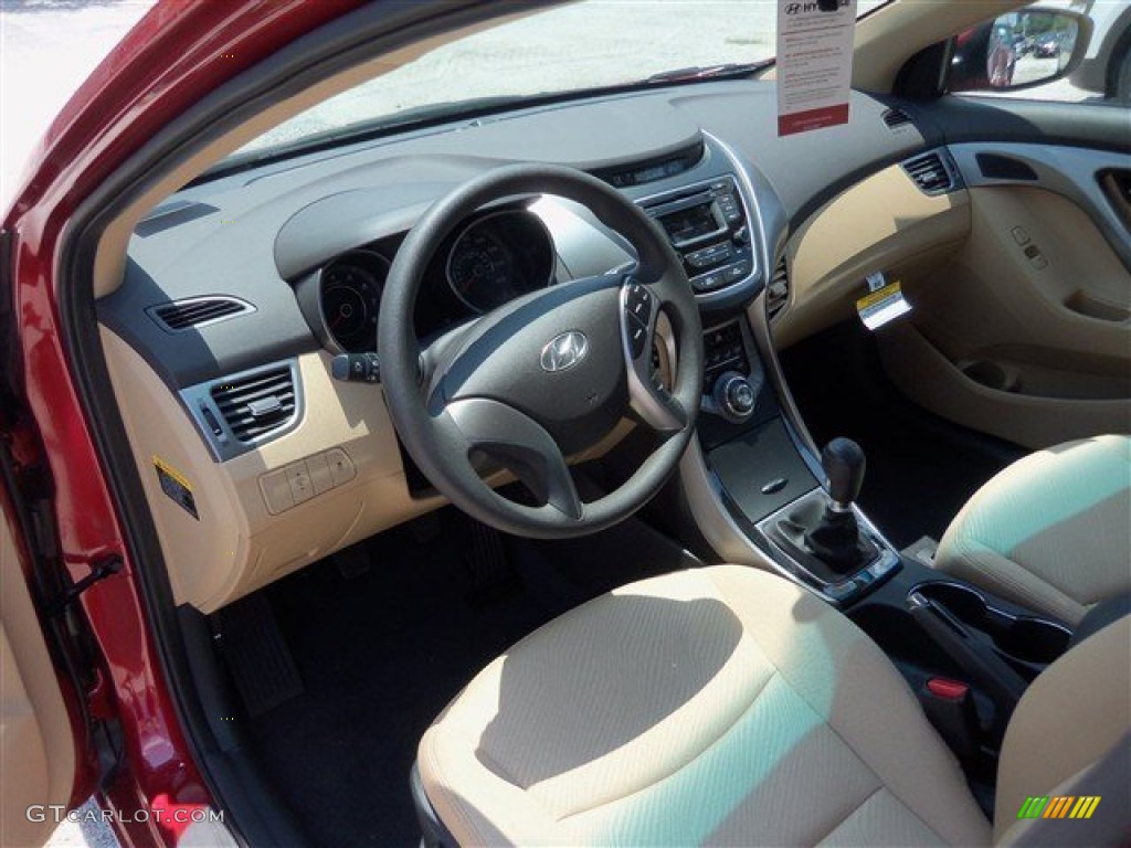 2013 Elantra GLS - Sparkling Ruby / Beige photo #8