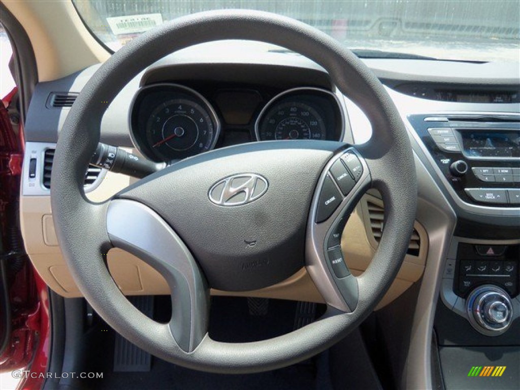 2013 Elantra GLS - Sparkling Ruby / Beige photo #12