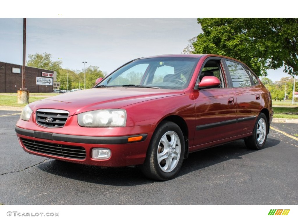 2003 Elantra GT Hatchback - Chianti Red / Dark Gray photo #1