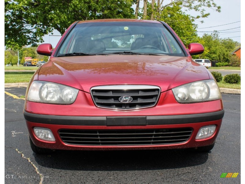 2003 Elantra GT Hatchback - Chianti Red / Dark Gray photo #2