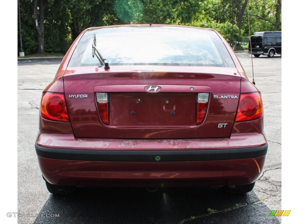 2003 Elantra GT Hatchback - Chianti Red / Dark Gray photo #5