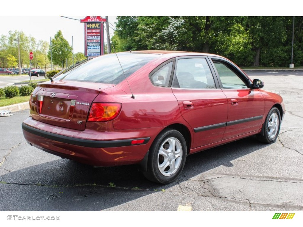 2003 Elantra GT Hatchback - Chianti Red / Dark Gray photo #6