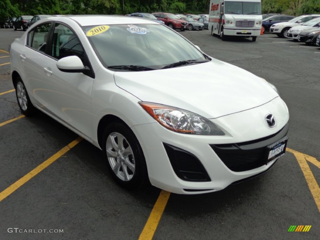 2010 MAZDA3 i Touring 4 Door - Crystal White Pearl Mica / Black photo #3