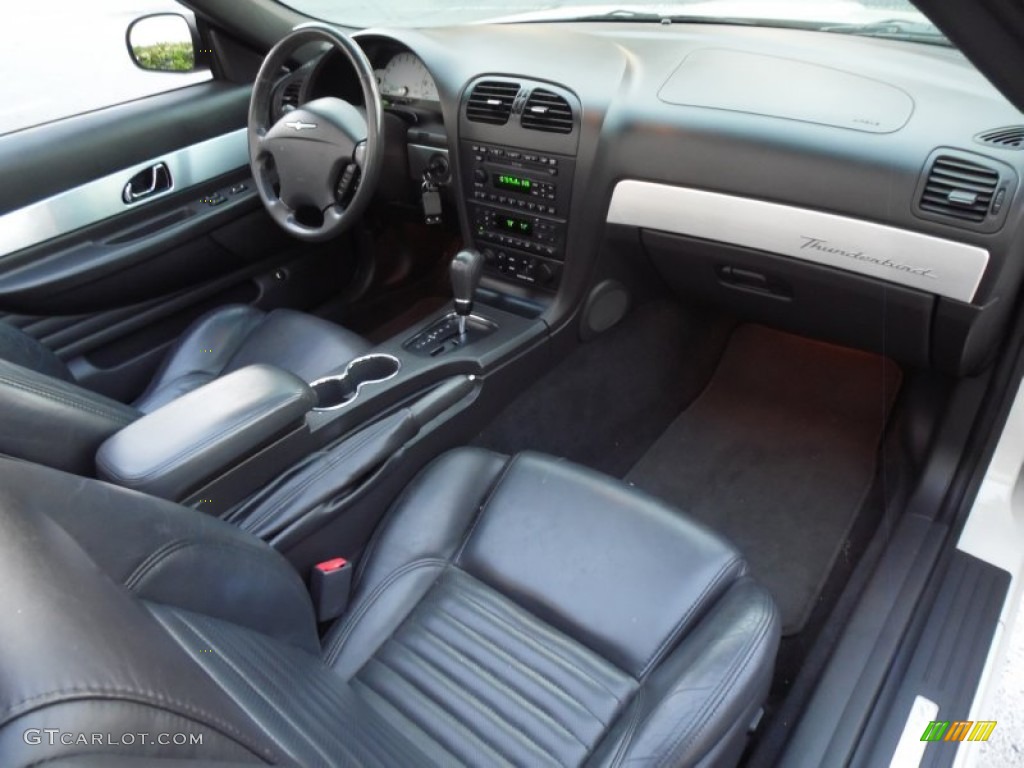 Midnight Black Interior 2002 Ford Thunderbird Premium Roadster Photo #81104270