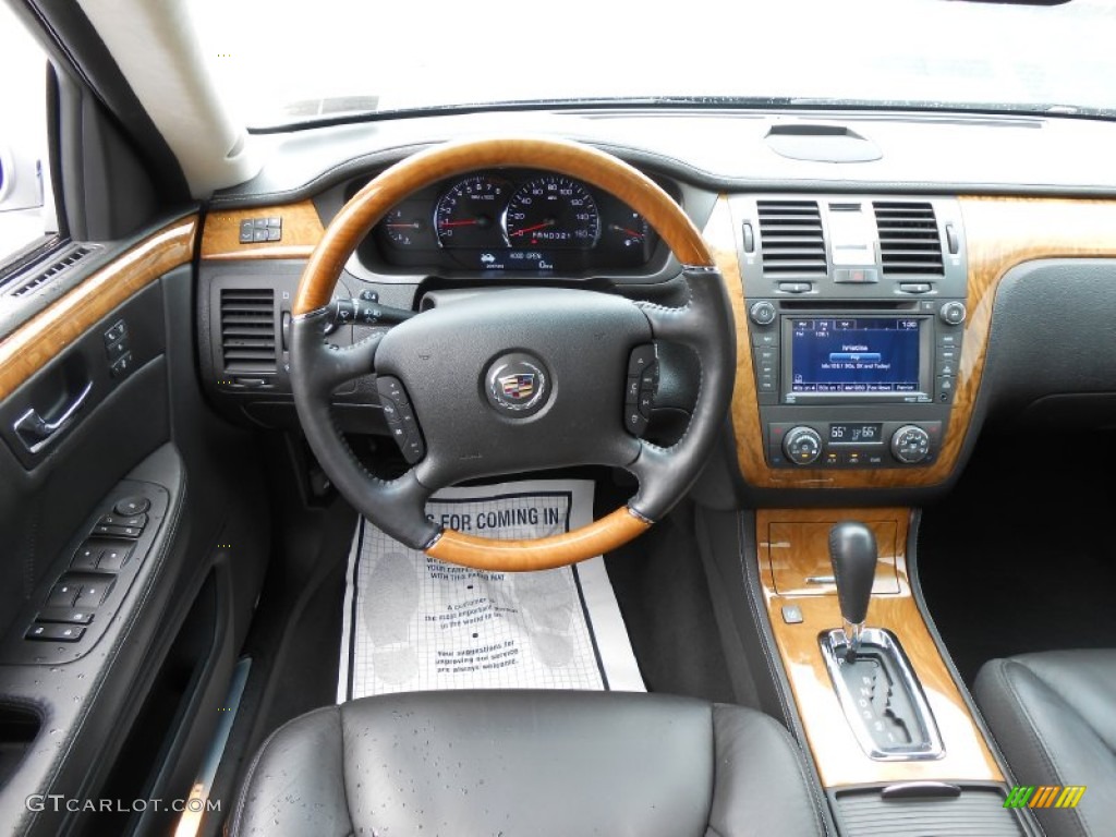 2011 Cadillac DTS Platinum Ebony Steering Wheel Photo #81104288