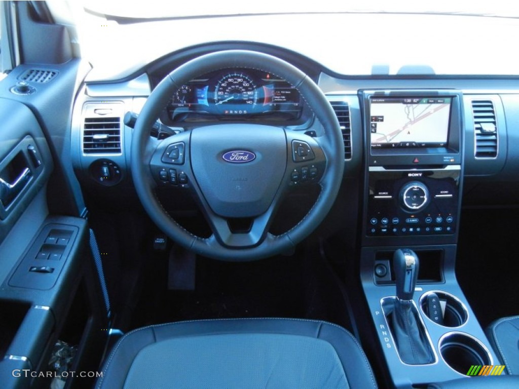 2013 Ford Flex Limited EcoBoost AWD Charcoal Black Dashboard Photo #81104757