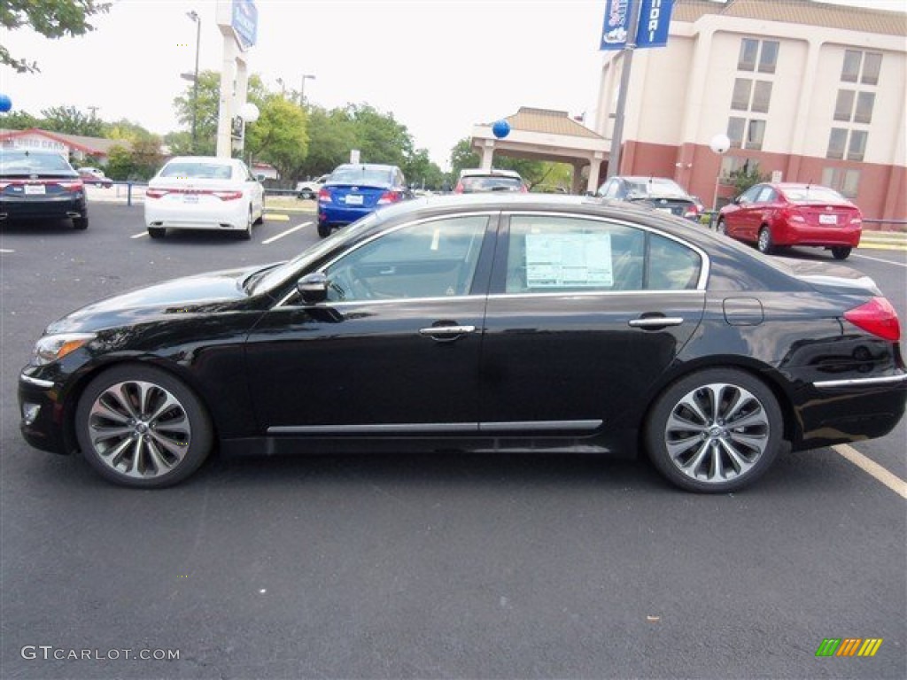 Black Noir Pearl 2013 Hyundai Genesis 5.0 R Spec Sedan Exterior Photo #81106559