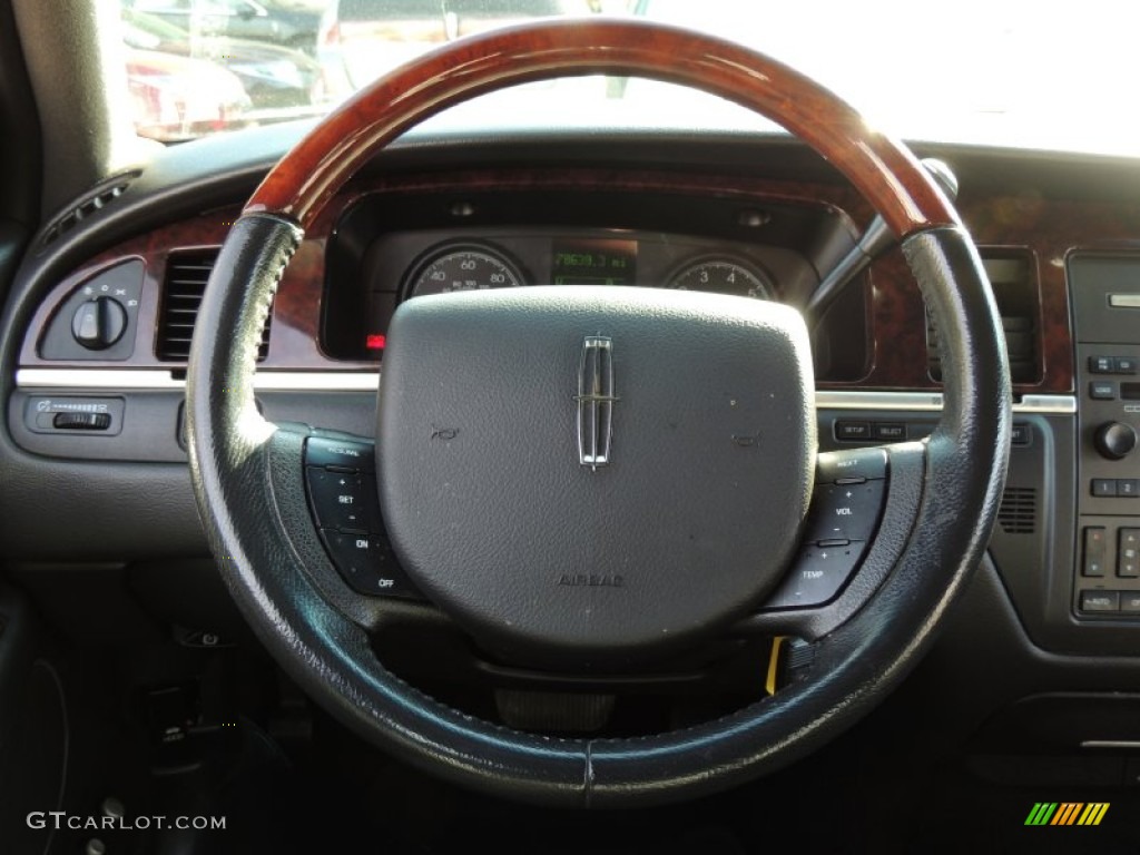 2008 Lincoln Town Car Signature Limited Black Steering Wheel Photo #81107531