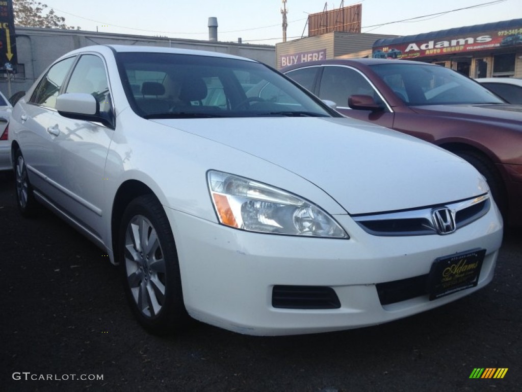 2007 Accord EX-L V6 Sedan - Taffeta White / Ivory photo #2