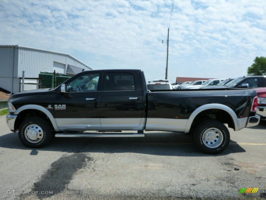 2013 3500 Laramie Crew Cab 4x4 Dually - Black / Black photo #2