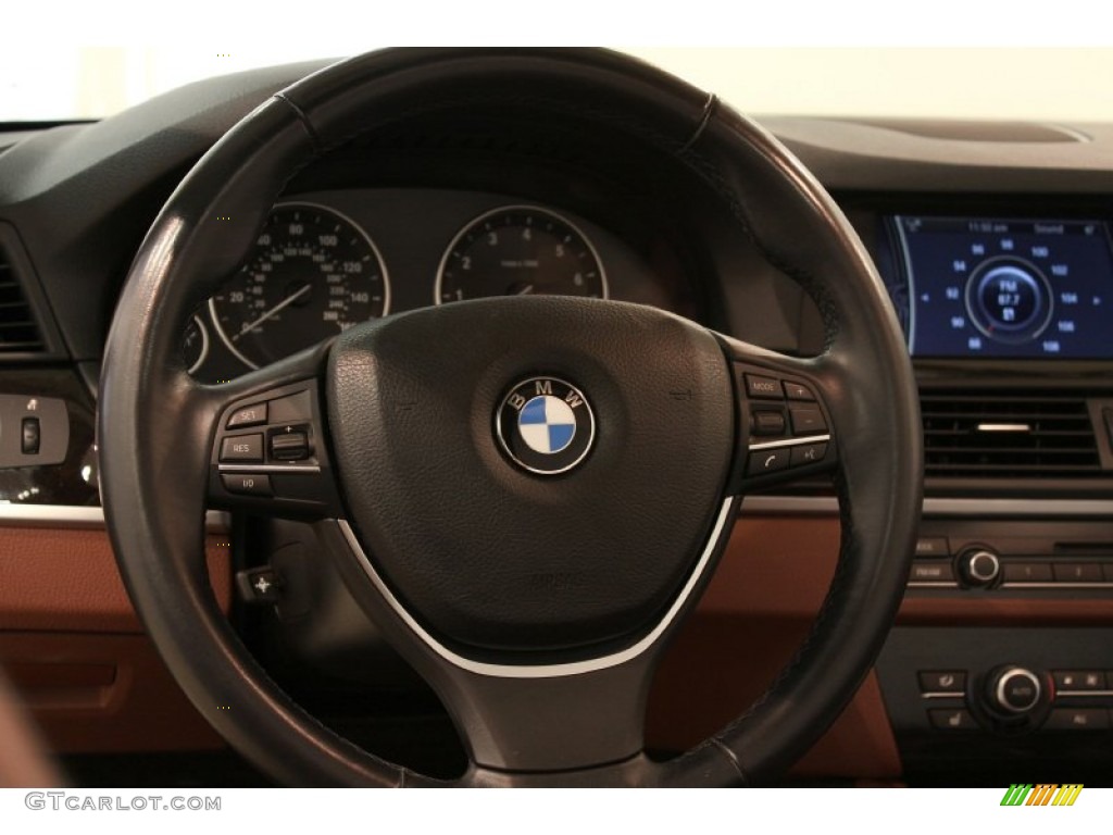 2011 BMW 5 Series 550i xDrive Sedan Cinnamon Brown Steering Wheel Photo #81111010