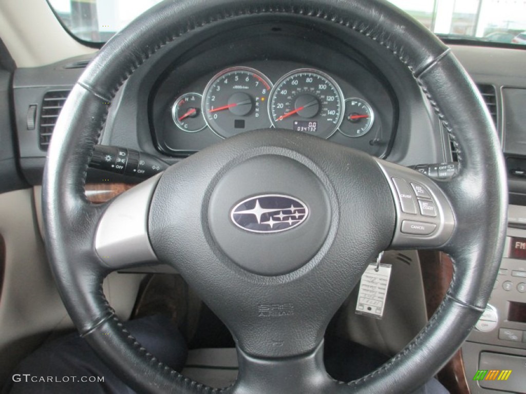 2008 Subaru Outback 2.5i Limited Wagon Off Black Steering Wheel Photo #81112385