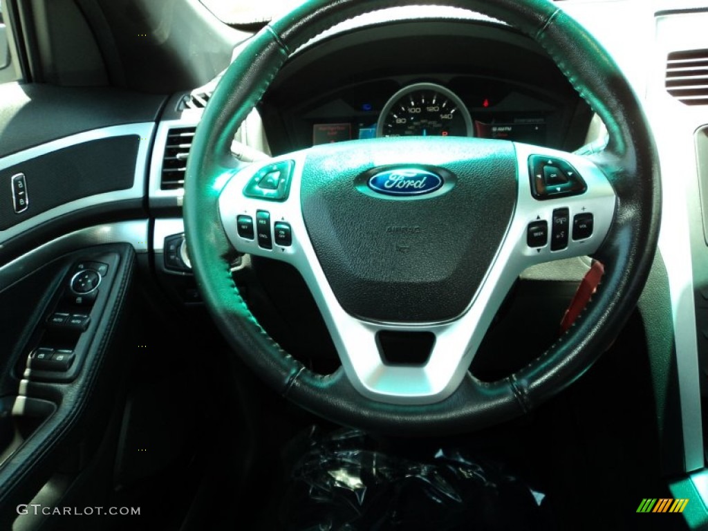 2011 Ford Explorer XLT Charcoal Black Steering Wheel Photo #81112643