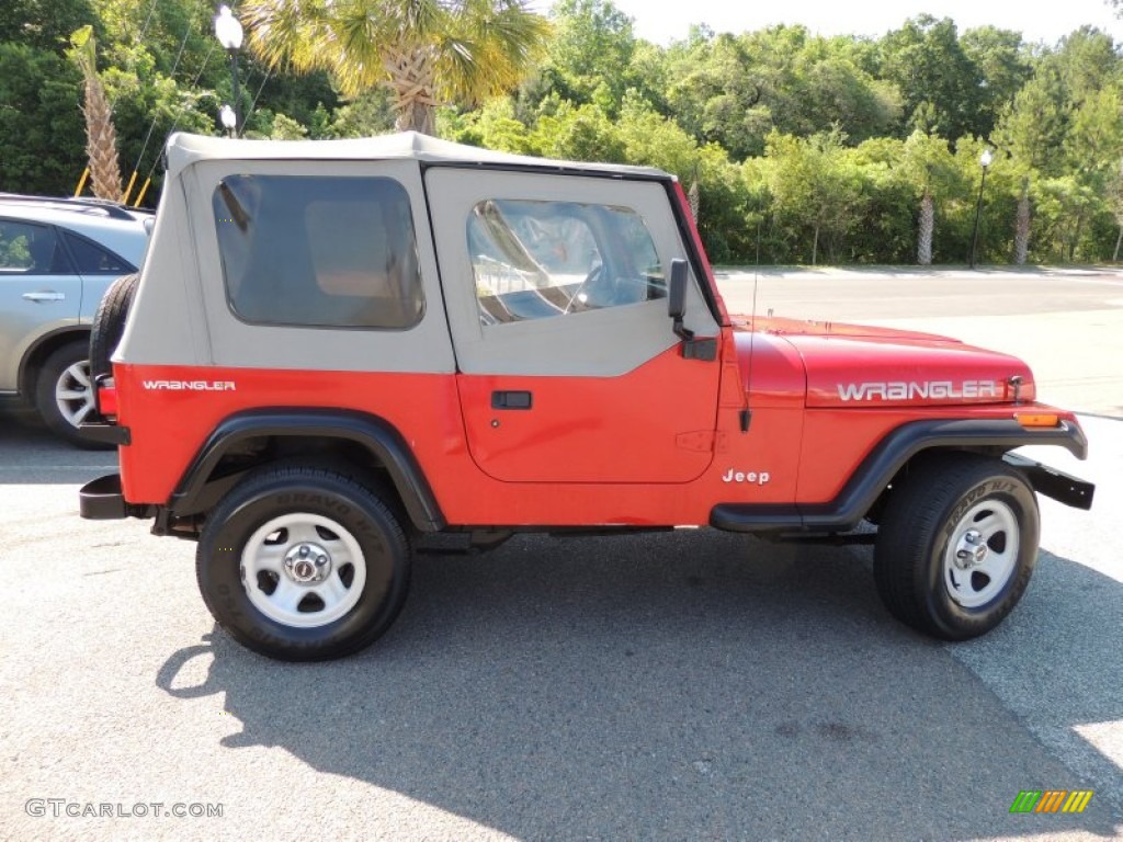 1995 Wrangler S 4x4 - Poppy Red / Gray photo #8