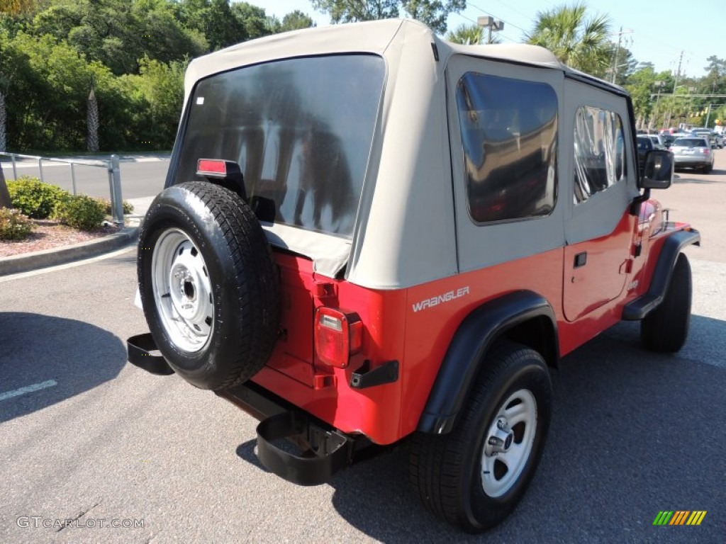 1995 Wrangler S 4x4 - Poppy Red / Gray photo #9