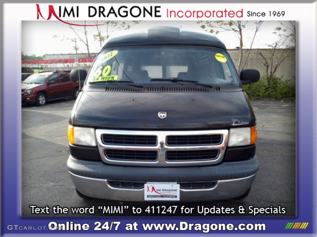 2001 Ram Van 1500 Passenger Conversion - Black / Dark Slate Gray photo #2