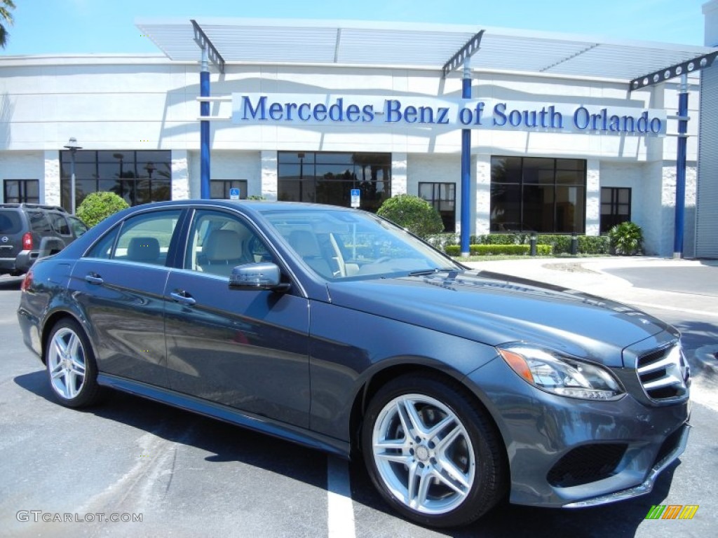 2014 E 350 4Matic Sport Sedan - Steel Gray Metallic / Silk Beige/Espresso Brown photo #1