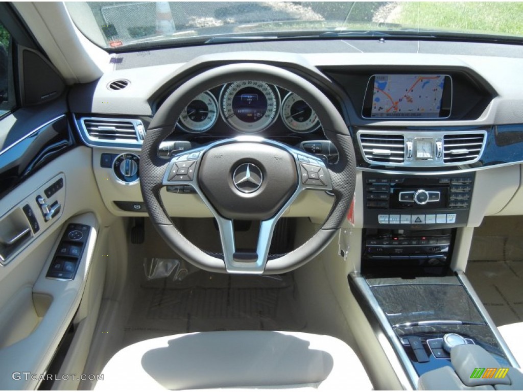 2014 Mercedes-Benz E 350 4Matic Sport Sedan Silk Beige/Espresso Brown Dashboard Photo #81116642