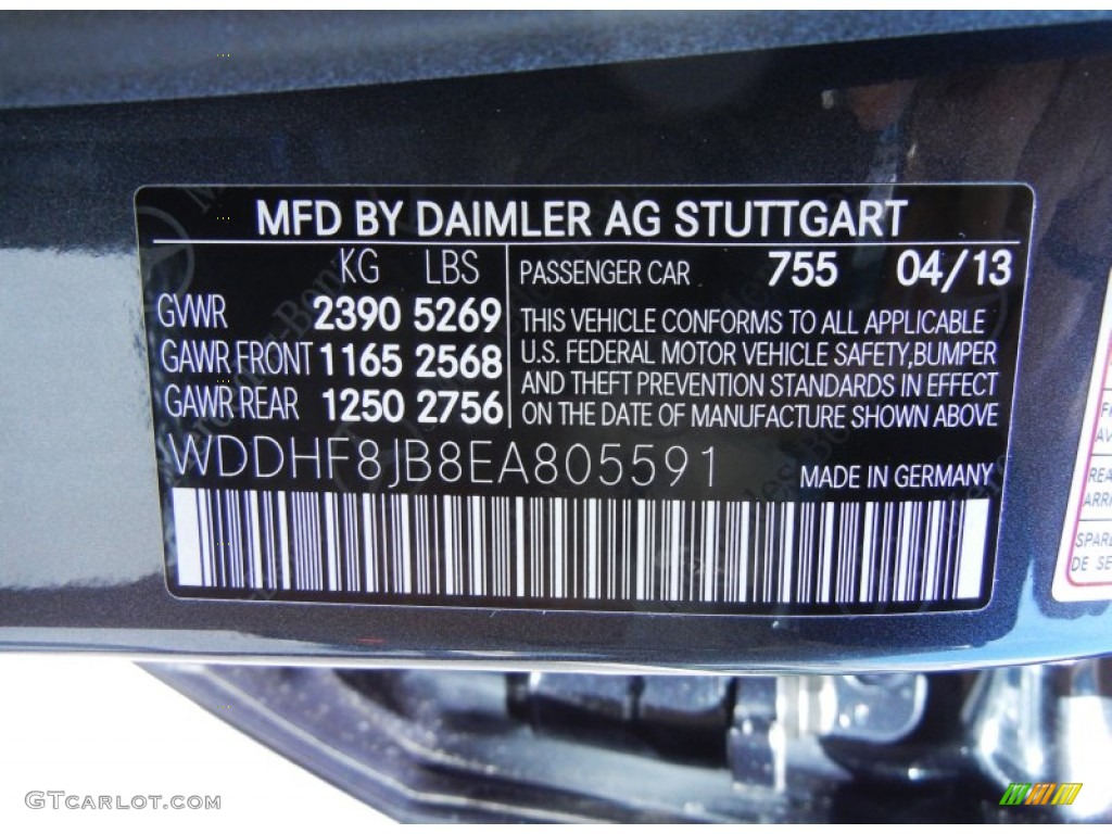 2014 Mercedes-Benz E 350 4Matic Sport Sedan Color Code Photos