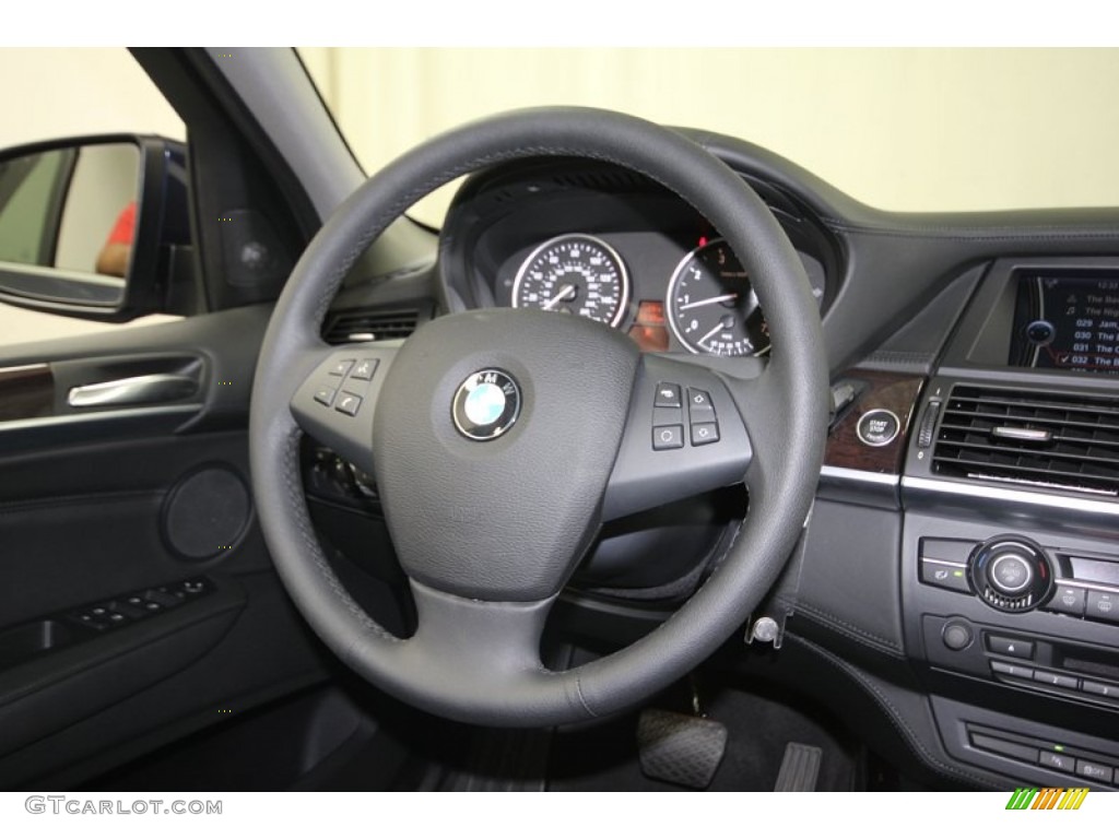2011 BMW X5 xDrive 50i Black Steering Wheel Photo #81118445