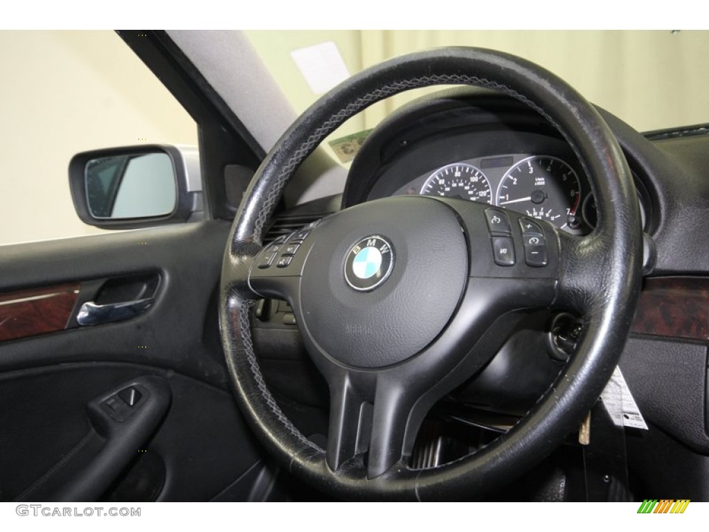 2001 BMW 3 Series 330i Sedan Black Steering Wheel Photo #81120743