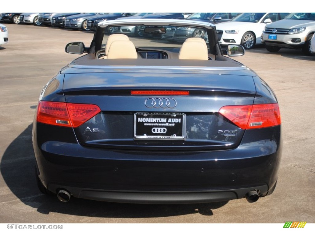 2013 A5 2.0T quattro Cabriolet - Moonlight Blue Metallic / Velvet Beige/Moor Brown photo #6