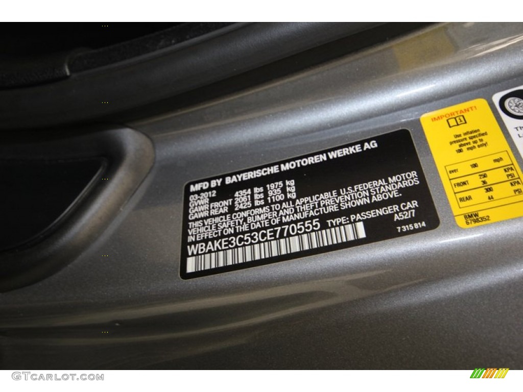 2012 3 Series Color Code A52 for Space Grey Metallic Photo #81122391