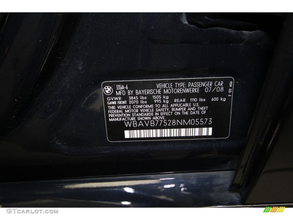 2008 3 Series 335i Sedan - Monaco Blue Metallic / Black photo #41