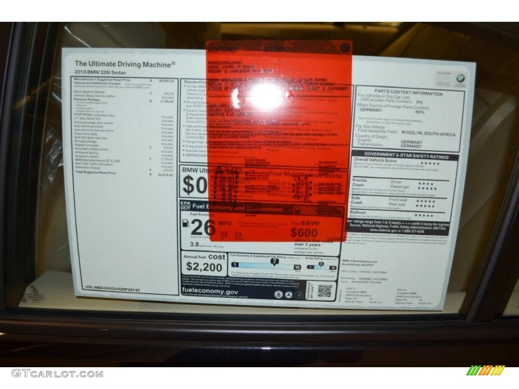 2013 3 Series 328i Sedan - Jet Black / Venetian Beige photo #5
