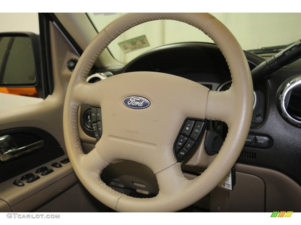 2005 Ford Expedition Eddie Bauer Medium Parchment Steering Wheel Photo #81125042