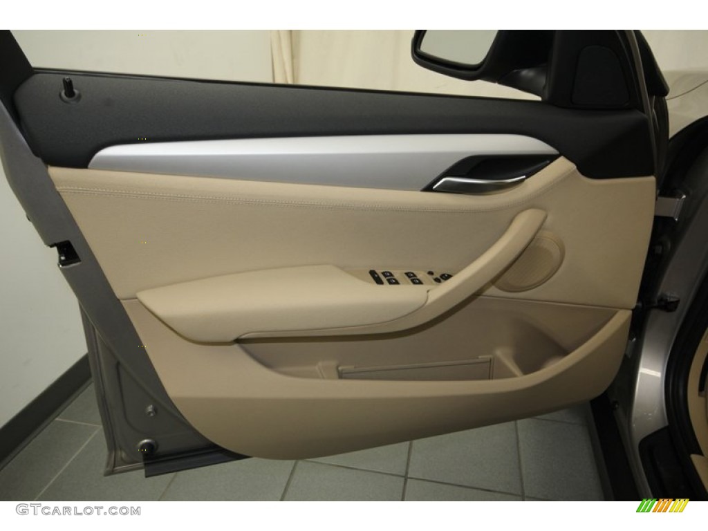 2014 BMW X1 sDrive28i Sand Beige Door Panel Photo #81126308
