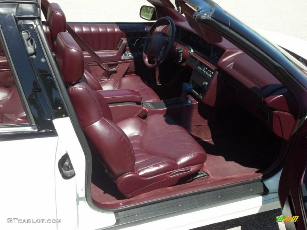 Burgundy Interior 1994 Oldsmobile Cutlass Supreme Convertible Photo #81128341