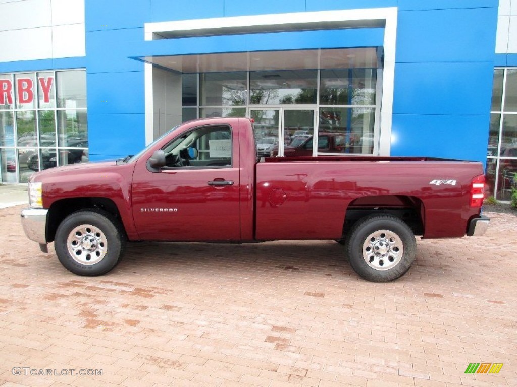 2013 Silverado 1500 Work Truck Regular Cab 4x4 - Deep Ruby Metallic / Dark Titanium photo #13