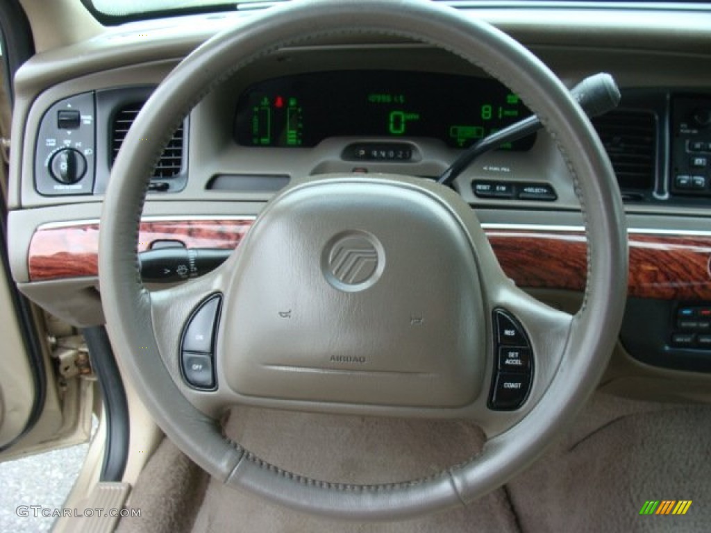2000 Mercury Grand Marquis LS Medium Parchment Steering Wheel Photo #81129063