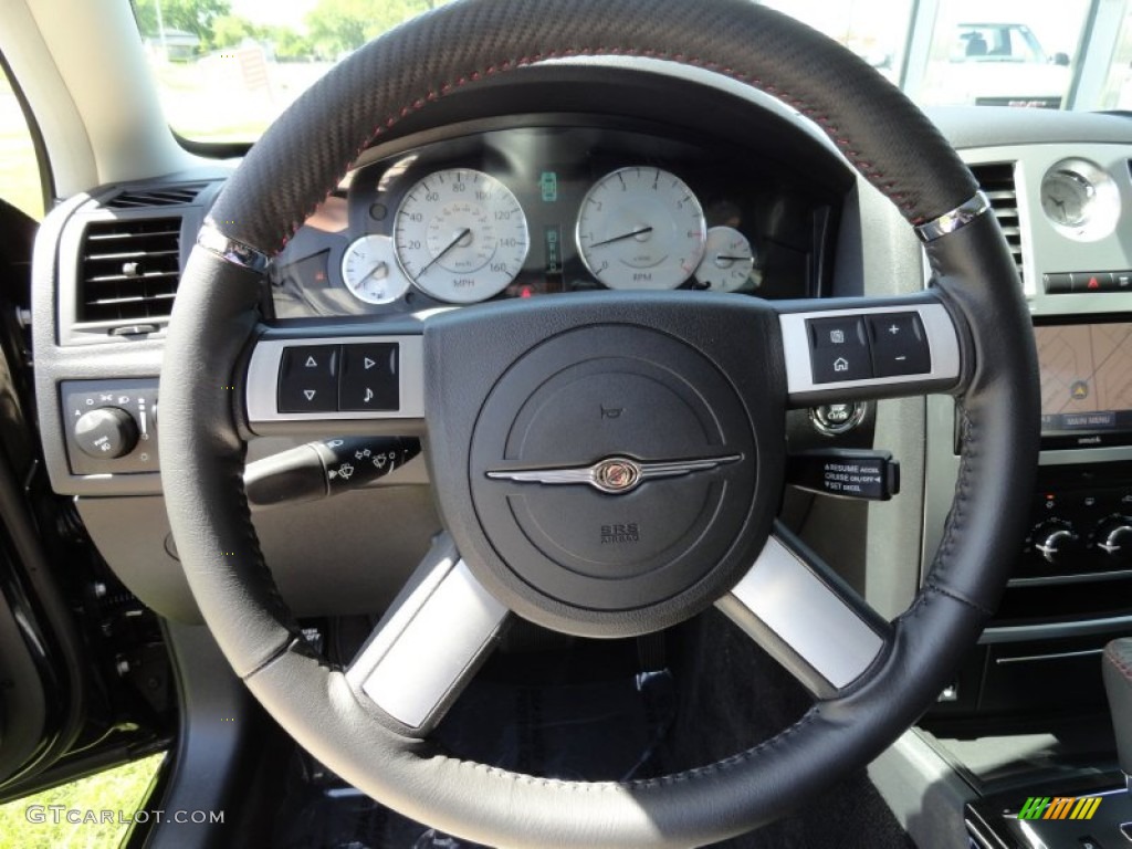 2010 Chrysler 300 300S V8 Dark Slate Gray Steering Wheel Photo #81129795
