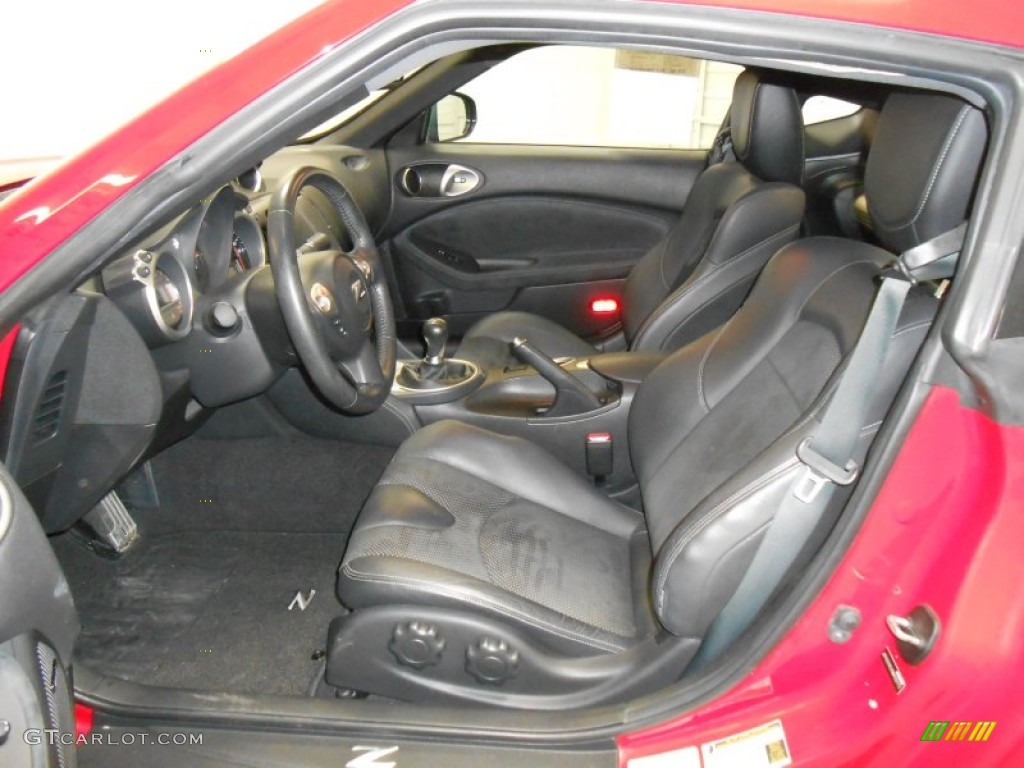 Black Leather Interior 2009 Nissan 370Z Sport Touring Coupe Photo #81132486