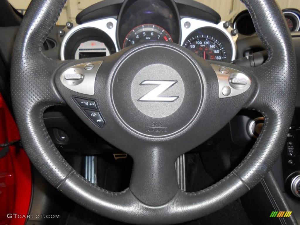 2009 Nissan 370Z Sport Touring Coupe Black Leather Steering Wheel Photo #81132792