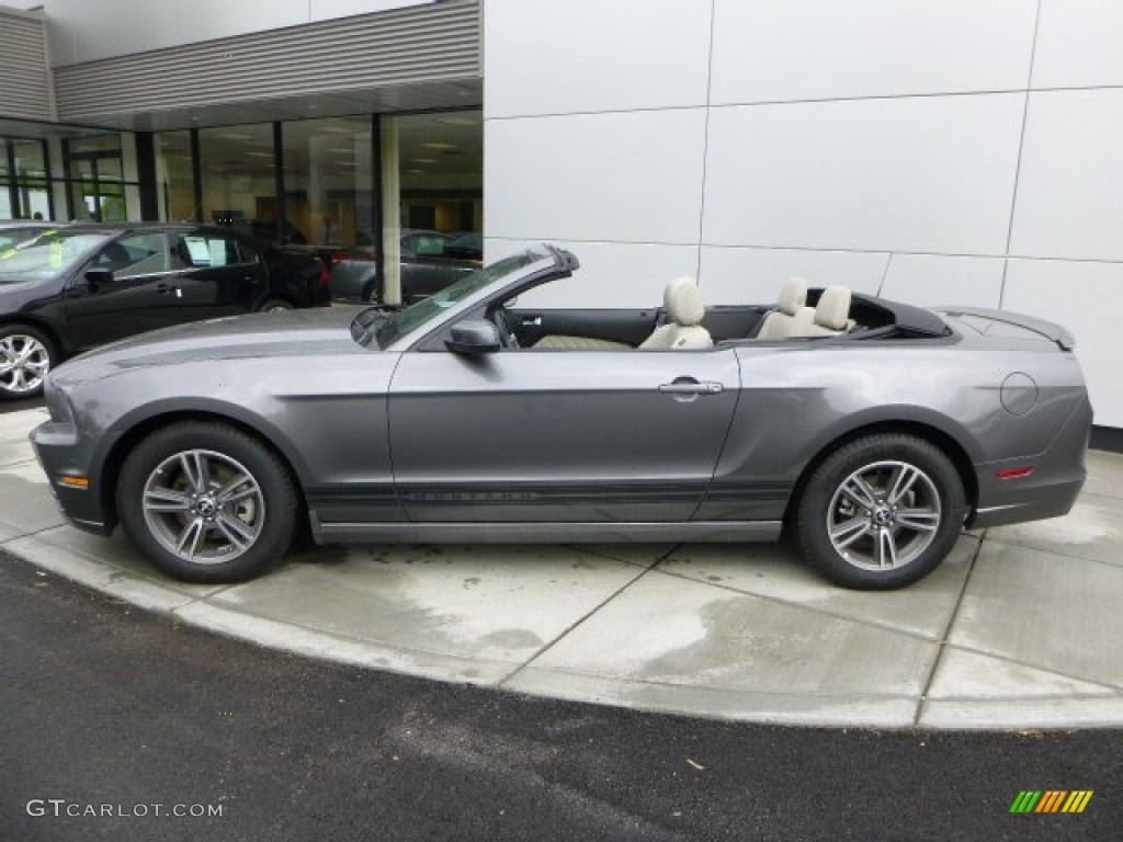 2013 Mustang V6 Premium Convertible - Sterling Gray Metallic / Stone photo #2