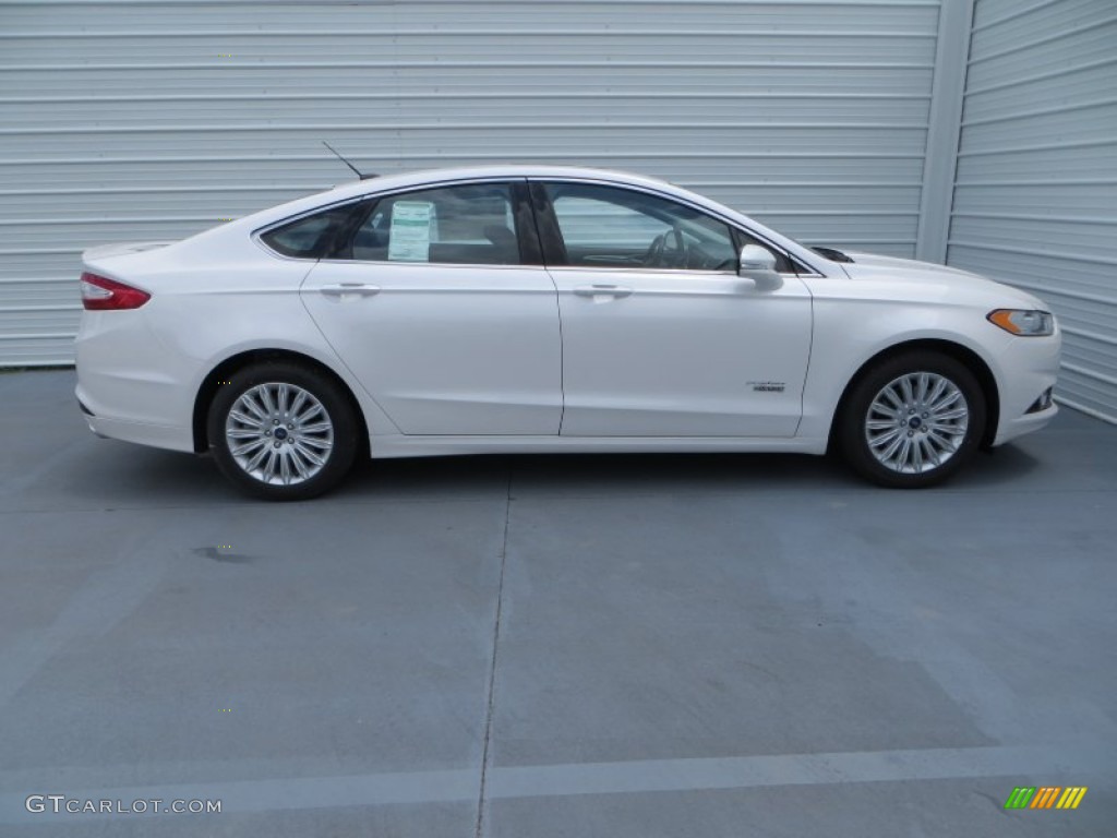 2013 Fusion Energi Titanium - White Platinum Metallic Tri-coat / Charcoal Black photo #3