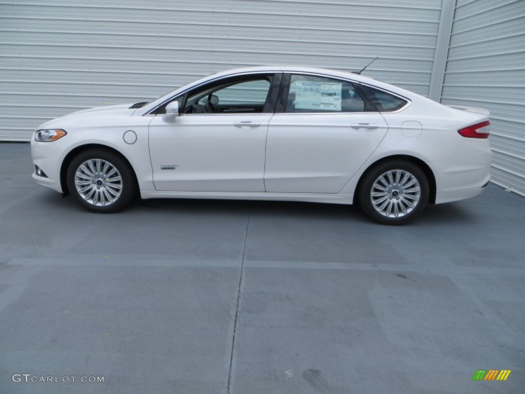 2013 Fusion Energi Titanium - White Platinum Metallic Tri-coat / Charcoal Black photo #8