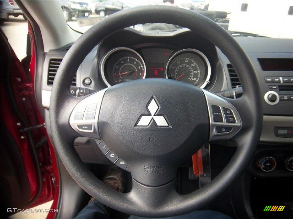 2013 Mitsubishi Lancer ES Black Steering Wheel Photo #81133824