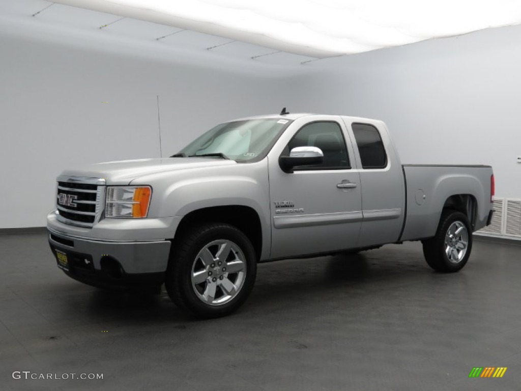 2013 Sierra 1500 SLE Extended Cab - Quicksilver Metallic / Ebony photo #1