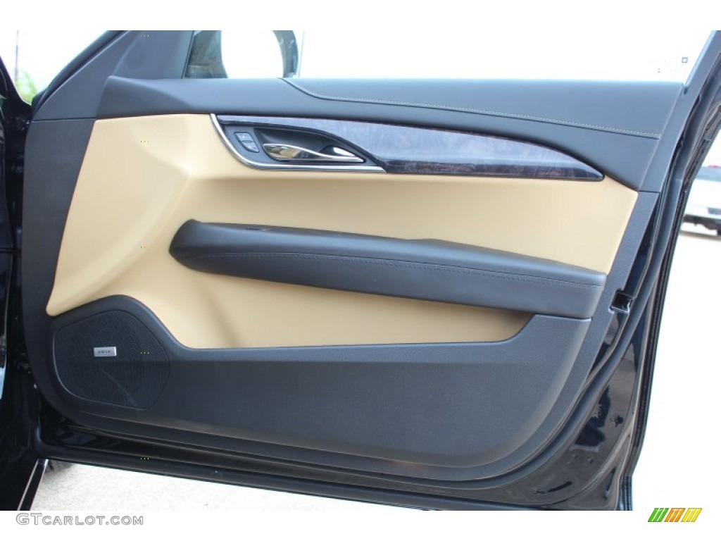 2013 Cadillac ATS 2.0L Turbo Luxury Caramel/Jet Black Accents Door Panel Photo #81134550