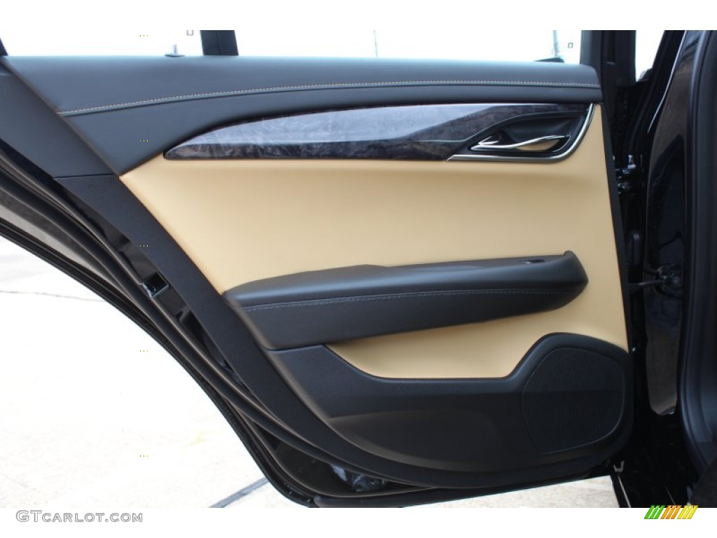 2013 Cadillac ATS 2.0L Turbo Luxury Caramel/Jet Black Accents Door Panel Photo #81134594