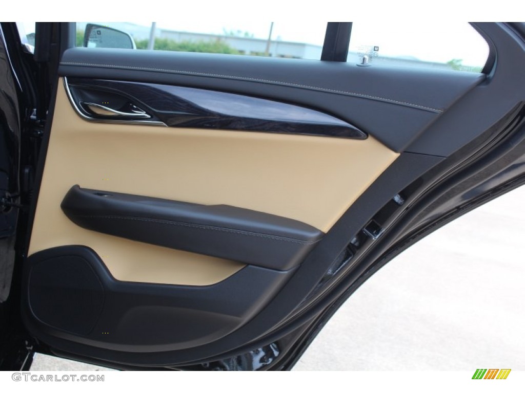2013 Cadillac ATS 2.0L Turbo Luxury Caramel/Jet Black Accents Door Panel Photo #81134642